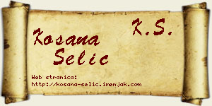 Kosana Selić vizit kartica